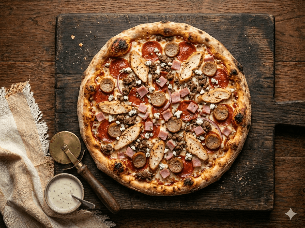 Meat Lovers Pizza — halal brick-oven pizza in Paterson, NJ