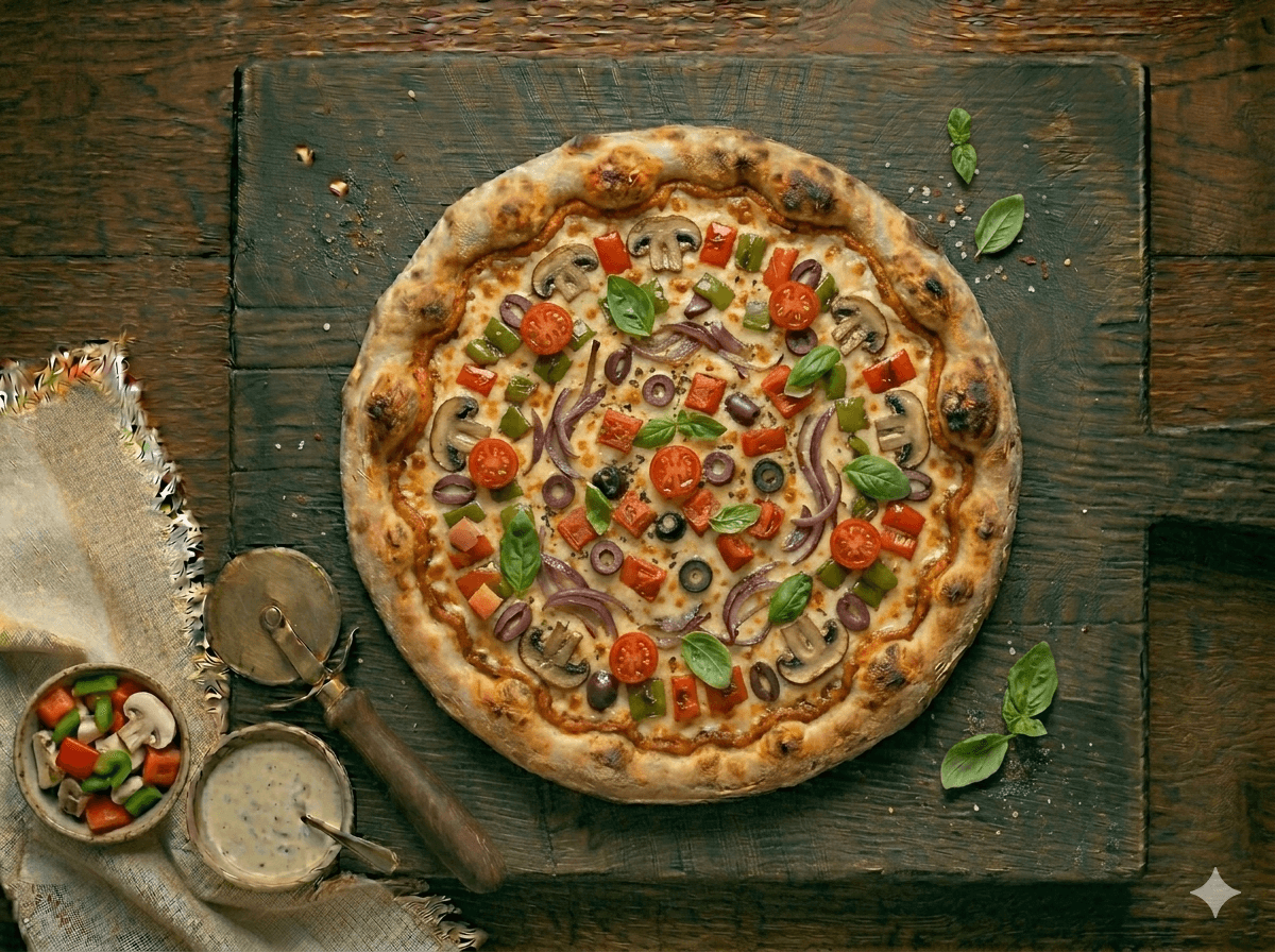 Vegetable Pizza — halal brick-oven pizza in Paterson, NJ