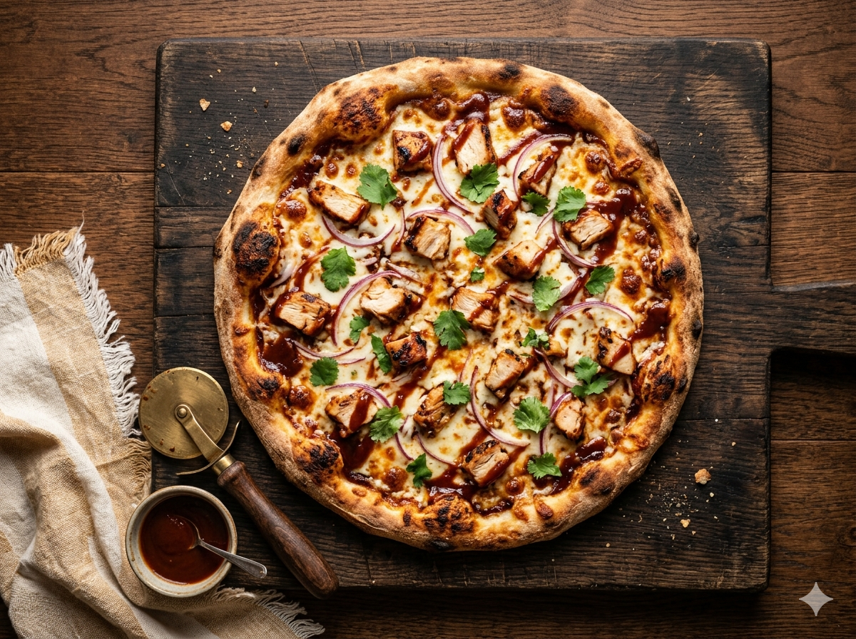 BBQ Chicken Pizza — halal brick-oven pizza in Clifton & Paterson, NJ
